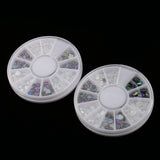 Maxbell 2 Pack 10 Wheels Nail Art Decor Accessories Nail Rhinestones Heart Oval Round Manicure Nail Art Decorations Gems Nail Tools