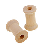 Maxbell 20 Pieces Unfinished Wooden Spools Thread Bobbins Cord Wire Coils Sewing Notions 27mmX16mm