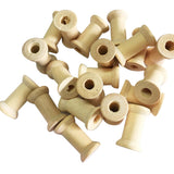 Maxbell 20 Pieces Unfinished Wooden Spools Thread Bobbins Cord Wire Coils Sewing Notions 27mmX16mm