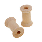 Maxbell 20 Pieces Unfinished Wooden Spools Thread Bobbins Cord Wire Coils Sewing Notions 27mmX16mm