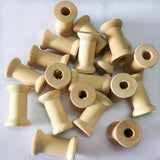 Maxbell 20 Pieces Unfinished Wooden Spools Thread Bobbins Cord Wire Coils Sewing Notions 27mmX16mm