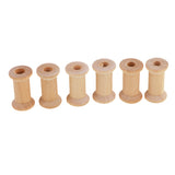 Maxbell 20 Pieces Unfinished Wooden Spools Thread Bobbins Cord Wire Coils Sewing Notions 27mmX16mm