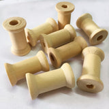 Maxbell 20 Pieces Unfinished Wooden Spools Thread Bobbins Cord Wire Coils Sewing Notions 27mmX16mm