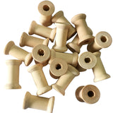 Maxbell 20 Pieces Unfinished Wooden Spools Thread Bobbins Cord Wire Coils Sewing Notions 27mmX16mm