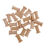 Maxbell 20 Pieces Unfinished Wooden Spools Thread Bobbins Cord Wire Coils Sewing Notions 27mmX16mm