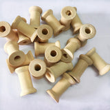 Maxbell 20 Pieces Unfinished Wooden Spools Thread Bobbins Cord Wire Coils Sewing Notions 27mmX16mm