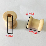 Maxbell 100 Pieces Mini Natural Color Wooden Empty Spools for Thread String Ribbons Wires Trims 14mmx12mm