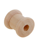 Maxbell 100 Pieces Mini Natural Color Wooden Empty Spools for Thread String Ribbons Wires Trims 14mmx12mm