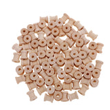 Maxbell 100 Pieces Mini Natural Color Wooden Empty Spools for Thread String Ribbons Wires Trims 14mmx12mm