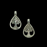 Maxbell 20 Pieces Antique Silver Tree of Life Beads Hollow Out Charms Pendants DIY Craft Gift