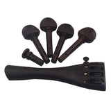 Maxbell 4/4 Full Size Violin Parts Accessories Ebony Tailpiece+Tuning Pegs+Endpin