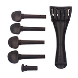 Maxbell 4/4 Full Size Violin Parts Accessories Ebony Tailpiece+Tuning Pegs+Endpin