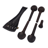 Maxbell 4/4 Full Size Violin Parts Accessories Ebony Tailpiece+Tuning Pegs+Endpin