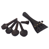 Maxbell 4/4 Full Size Violin Parts Accessories Ebony Tailpiece+Tuning Pegs+Endpin