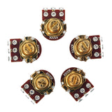 Maxbell 5 Pcs Mini Golden Short Shaft Pot A500K-ohm Volume Control for Guitar Bass