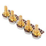 Maxbell 5 Pcs Mini Golden Short Shaft Pot A500K-ohm Volume Control for Guitar Bass