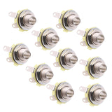 Maxbell 10pcs 1/4'' 6.35mm Mono Jack Socket Mount Audio Jack Speaker Adapter Connector for Electric Guitar Bass