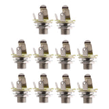 Maxbell 10pcs 1/4'' 6.35mm Mono Jack Socket Mount Audio Jack Speaker Adapter Connector for Electric Guitar Bass