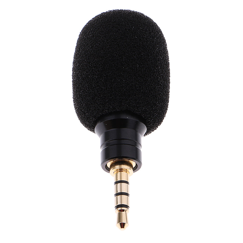 Maxbell Mini Portable Diameter 3.5mm Mic Microphone for Recorder Mobile Smart Phone Laptop Black