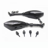 Maxbell 2PCS Motorcycle LED Turn Signal Light Rearview Mirrors W/ Clear Cover 1087 -Black