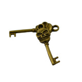 Maxbell 50Pcs Steam Punk Demon Skull Key Charms Pendant Jewelry DIY Making Bronze