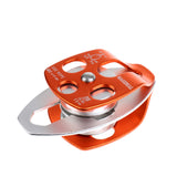 Maxbell Rock Climbing Double Aluminum Side Swing Pulley Orange 32KN