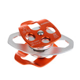 Maxbell Rock Climbing Double Aluminum Side Swing Pulley Orange 32KN