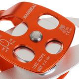 Maxbell Rock Climbing Double Aluminum Side Swing Pulley Orange 32KN