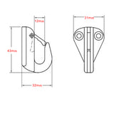 Maxbell 2 Pieces Marine Grade 316 Stainless Steel Snap Type 43mm Fender Hook for Boat, Ship, Yacht, Sail