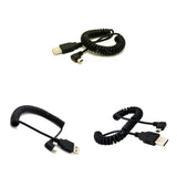 Maxbell USB 2.0 A Male to Mini B 5 pin Left Angle Male Spiral Coiled Cable Adapter Cord for ALL GoPro Hero Edition, MP3 Players, Digital Cameras,PS controller,GPS Devices,PDAs,etc