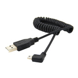 Maxbell USB 2.0 A Male to Mini B 5 pin Left Angle Male Spiral Coiled Cable Adapter Cord for ALL GoPro Hero Edition, MP3 Players, Digital Cameras,PS controller,GPS Devices,PDAs,etc