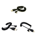 Maxbell USB 2.0 A Male to Mini B 5 pin Left Angle Male Spiral Coiled Cable Adapter Cord for ALL GoPro Hero Edition, MP3 Players, Digital Cameras,PS controller,GPS Devices,PDAs,etc