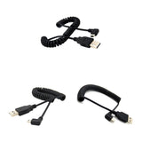 Maxbell USB 2.0 A Male to Mini B 5 pin Left Angle Male Spiral Coiled Cable Adapter Cord for ALL GoPro Hero Edition, MP3 Players, Digital Cameras,PS controller,GPS Devices,PDAs,etc