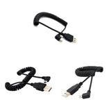 Maxbell USB 2.0 A Male to Mini B 5 pin Left Angle Male Spiral Coiled Cable Adapter Cord for ALL GoPro Hero Edition, MP3 Players, Digital Cameras,PS controller,GPS Devices,PDAs,etc