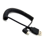 Maxbell USB 2.0 A Male to Mini B 5 pin Left Angle Male Spiral Coiled Cable Adapter Cord for ALL GoPro Hero Edition, MP3 Players, Digital Cameras,PS controller,GPS Devices,PDAs,etc