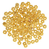 Maxbell 100pcs Wholesale 14k Gold Exquisite Small Snowflake Spacer Beads DIY Jewelry