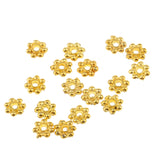 Maxbell 100pcs Wholesale 14k Gold Exquisite Small Snowflake Spacer Beads DIY Jewelry