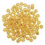 Maxbell 100pcs Wholesale 14k Gold Exquisite Small Snowflake Spacer Beads DIY Jewelry