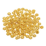 Maxbell 100pcs Wholesale 14k Gold Exquisite Small Snowflake Spacer Beads DIY Jewelry