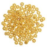 Maxbell 100pcs Wholesale 14k Gold Exquisite Small Snowflake Spacer Beads DIY Jewelry