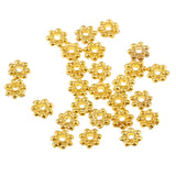 Maxbell 100pcs Wholesale 14k Gold Exquisite Small Snowflake Spacer Beads DIY Jewelry