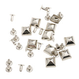 Maxbell 50 Pieces DIY Metal Leather Craft Repairs Studs Punk Spike Decoration Silver