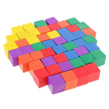 Maxbell Durable Pack of 50 Assorted Wood Blocks Cube for Kids Creative Games Toys Educational Toys Birthday Gift 0.78inch