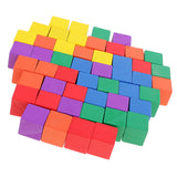 Maxbell Durable Pack of 50 Assorted Wood Blocks Cube for Kids Creative Games Toys Educational Toys Birthday Gift 0.78inch