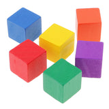 Maxbell Durable Pack of 50 Assorted Wood Blocks Cube for Kids Creative Games Toys Educational Toys Birthday Gift 0.78inch