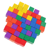 Maxbell Durable Pack of 50 Assorted Wood Blocks Cube for Kids Creative Games Toys Educational Toys Birthday Gift 0.78inch