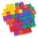 Maxbell Durable Pack of 50 Assorted Wood Blocks Cube for Kids Creative Games Toys Educational Toys Birthday Gift 0.78inch