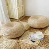 Maxbell Japanese Style Handmade Straw Woven Seat Cushion Tatami Dia. 40cm (15.75")