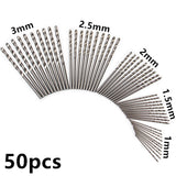 Maxbell Precision Assorted 50 Pieces High Speed Titanium Twist Drill Bit Set