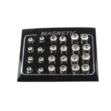 Maxbell Pack of 12 Pairs Round Crystal Magnetic Stud Earrings for Men Women Girl 4MM,6MM,7MM